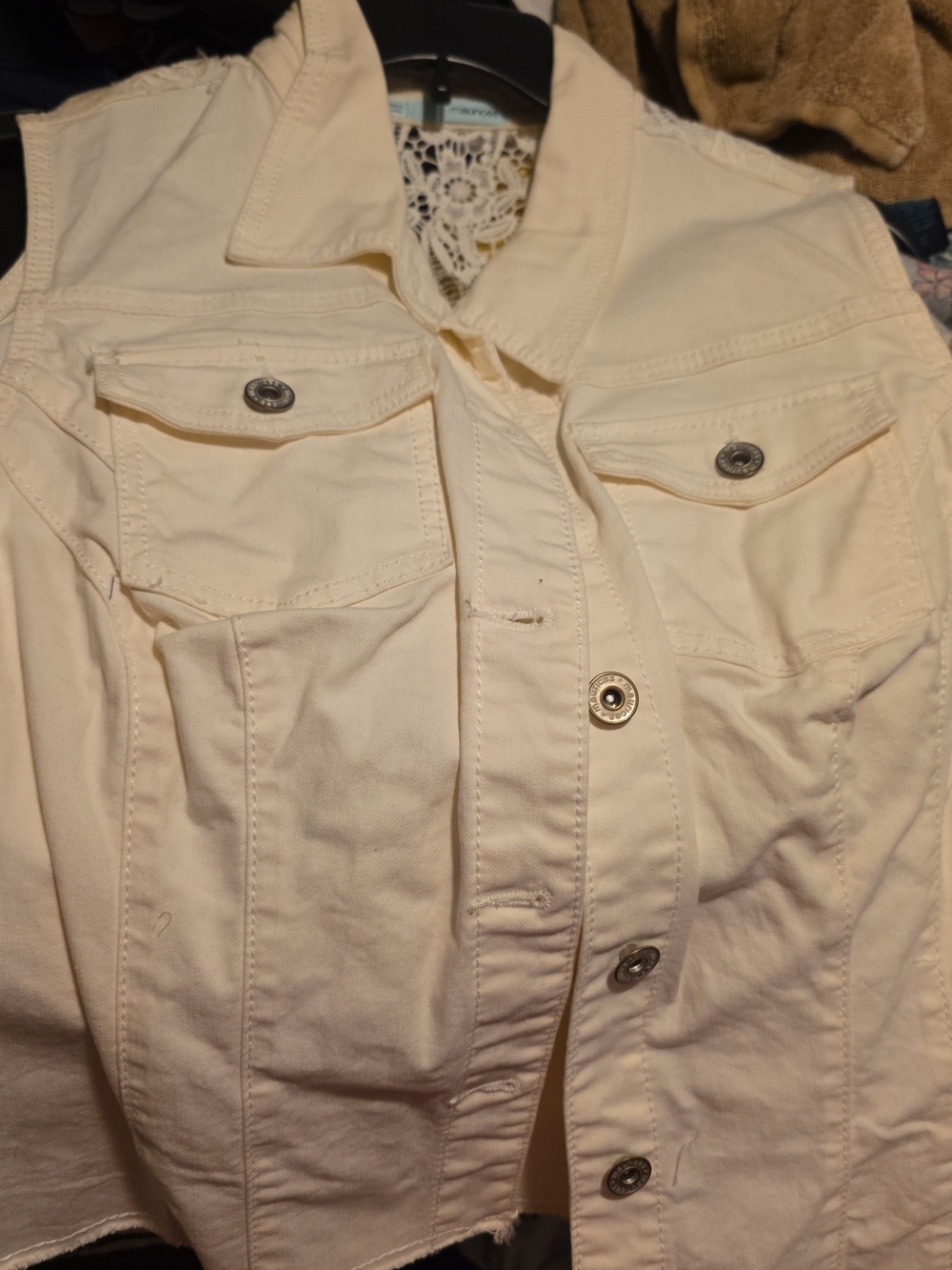 a.n.a Cream Button-Front Utility Vest